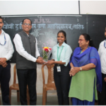 Felicitation of Chairman of Students’ Council ( Miss. Veer MrunaliVikas ) by the Hon.Principal and the President of the Students’ Council ( Dr.BapusahebBhakare )