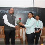 Felicitation of General Secretory of Students’ Council ( Miss. VadakKomalPrakash ) by the Hon.Principal and the President of the Students’ Council ( Dr.BapusahebBhakare )